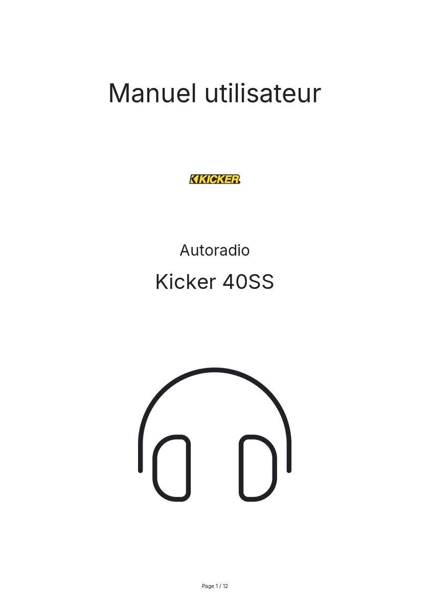 Image de la première page du manuel de l'appareil 40SS