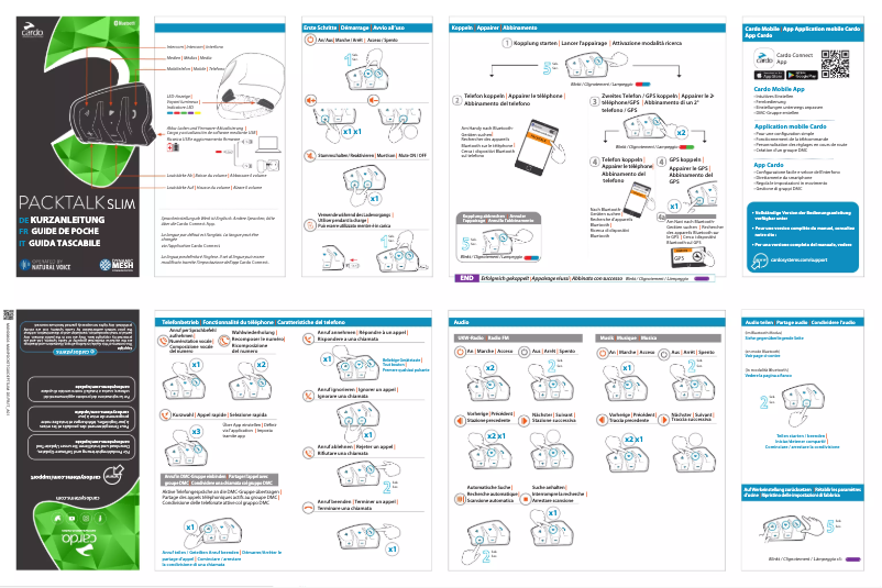 Page 1 de la notice Manuel utilisateur Cardo Packtalk Slim