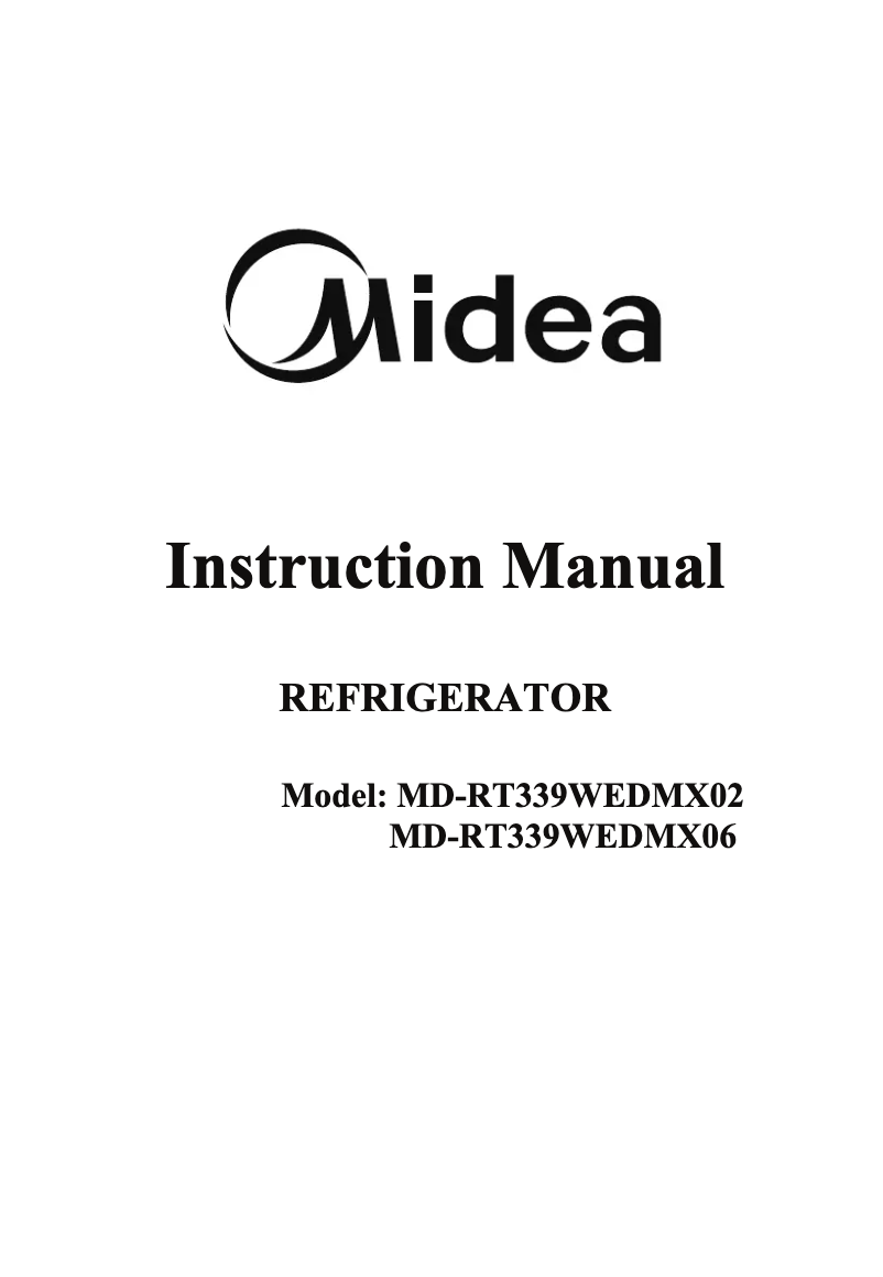 Page 1 de la notice Manuel utilisateur Midea MD-RT339WEDMX02