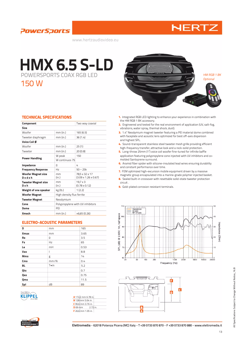 Image de la première page du manuel de l'appareil HMX 6.5 S-LD
