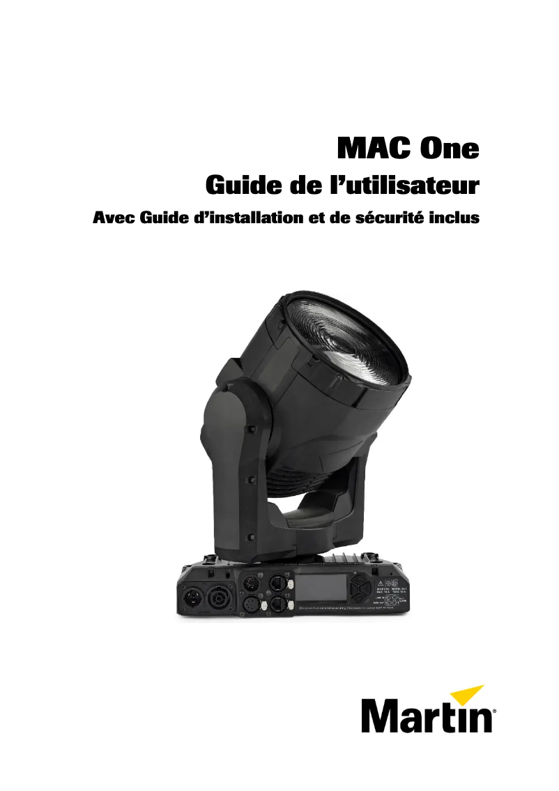 Page 1 de la notice Manuel utilisateur Martin MAC One