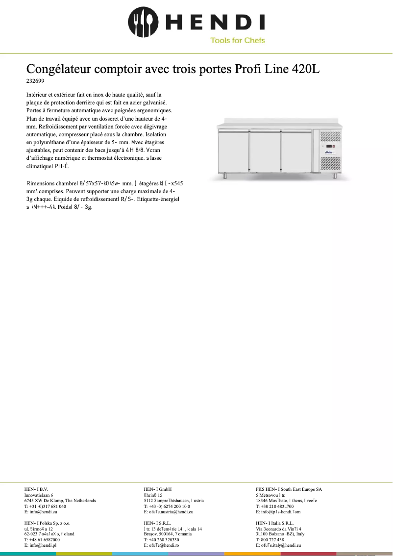 Page 1 de la notice Fiche technique Arktic 232699