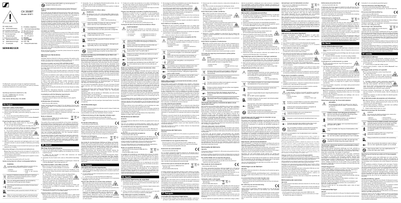 Page 1 de la notice Instructions de sécurité Sennheiser CX 350BT