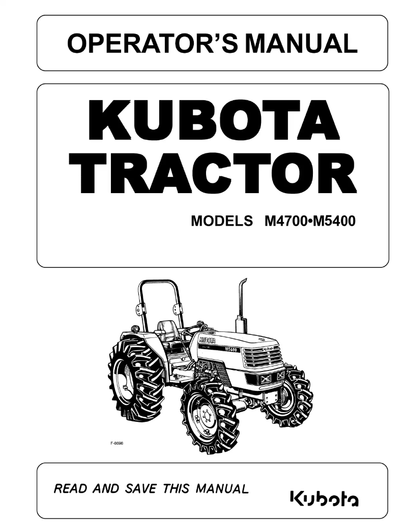 Page 1 de la notice Manuel utilisateur Kubota M5400