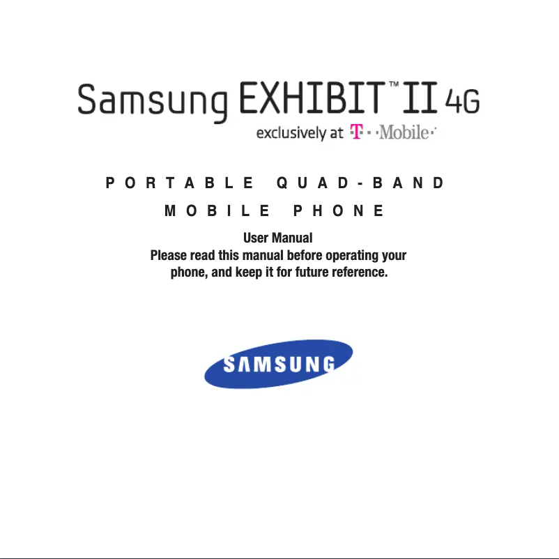 Page 1 de la notice Manuel utilisateur Samsung Exhibit II 4G