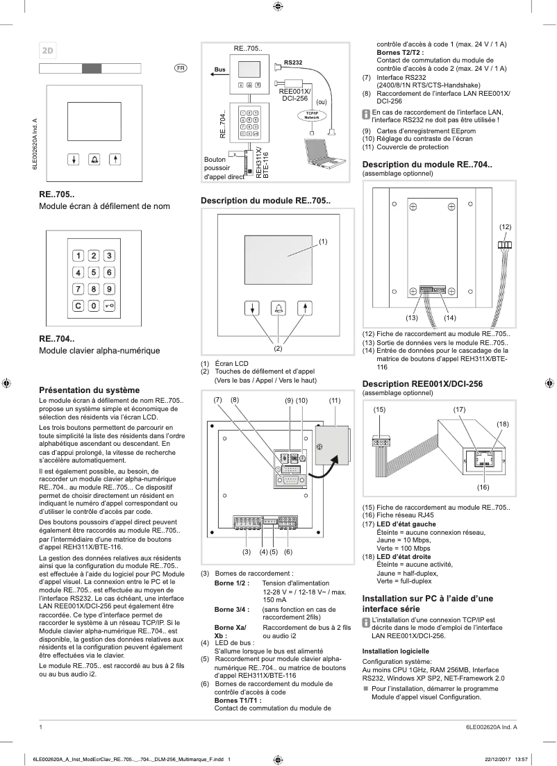 Image de la première page du manuel de l'appareil REN705T