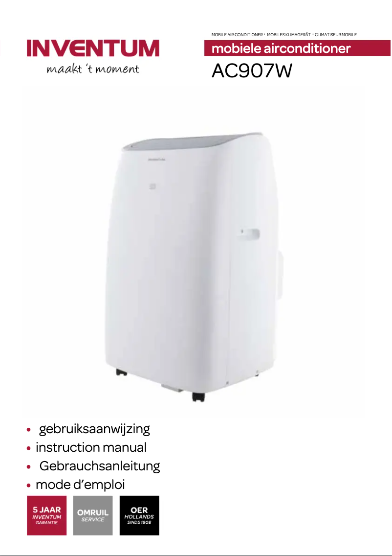 Page 1 de la notice Manuel utilisateur Inventum AC907W