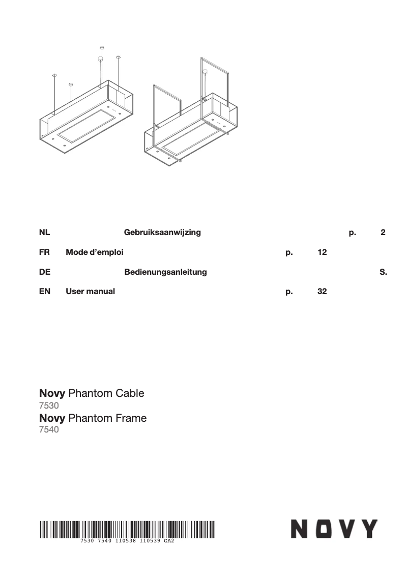 Page n°1 - Manuel utilisateur Novy Phantom 7530