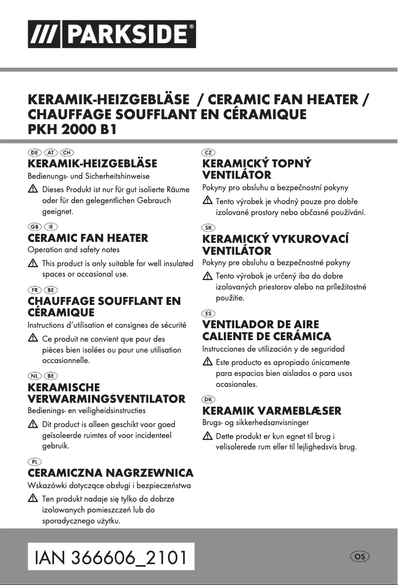 Page 1 de la notice Manuel utilisateur Parkside PKH 2000 B1