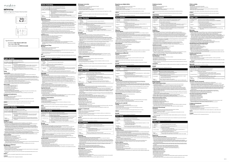 Page 1 de la notice Manuel utilisateur Nedis KATH101WT