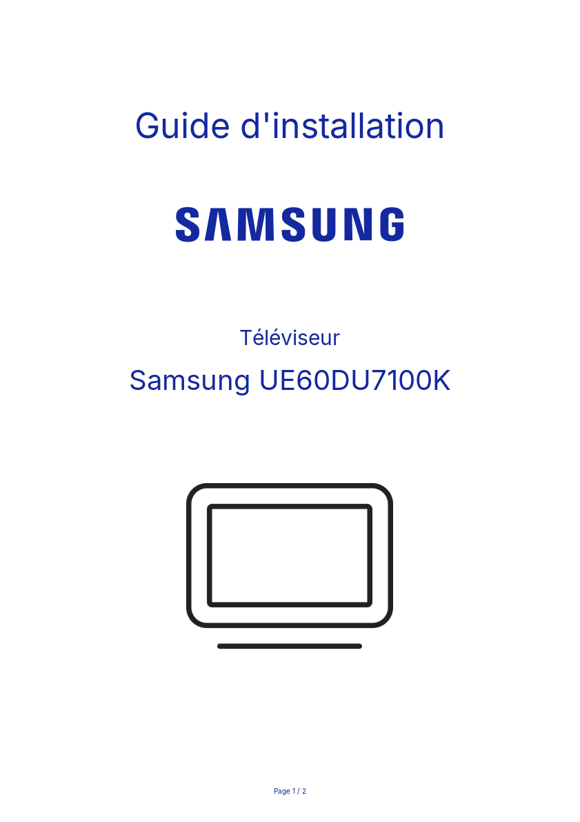 Image de la première page du manuel de l'appareil UE60DU7100K