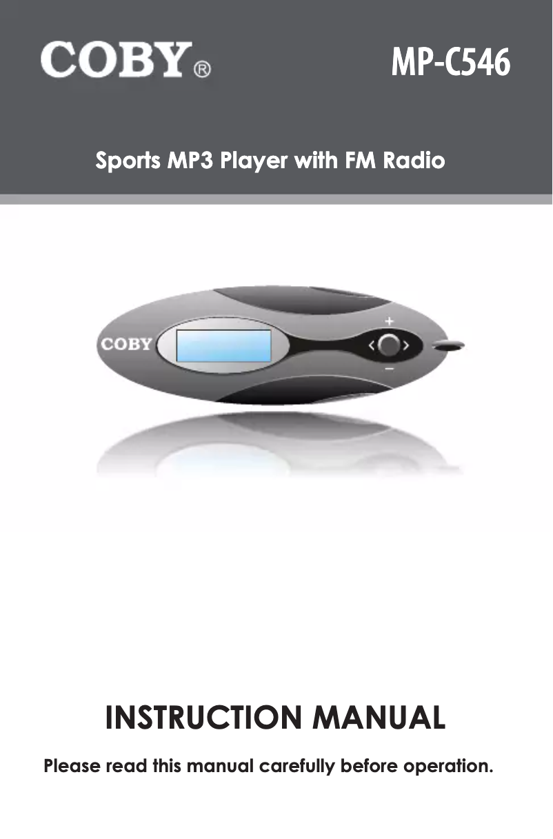 Page 1 de la notice Manuel utilisateur Coby MP-C556