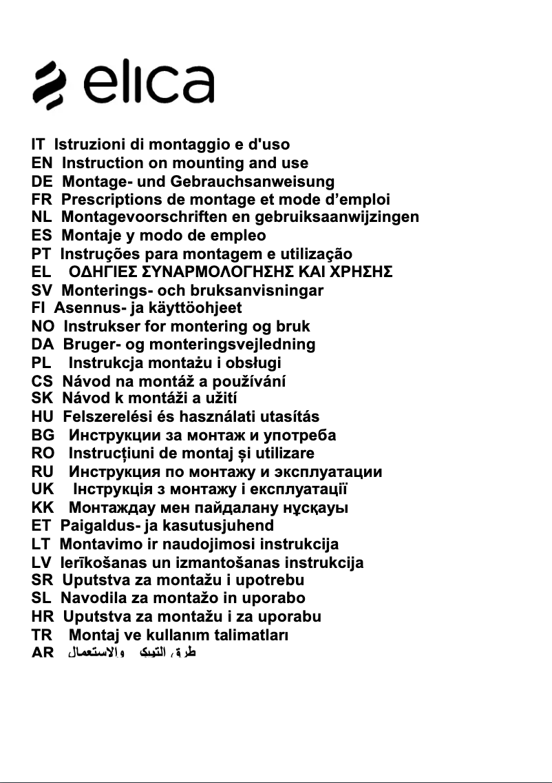 Page 1 de la notice Fiche technique Elica NIKOLATESLA FIT XL PRF0179476