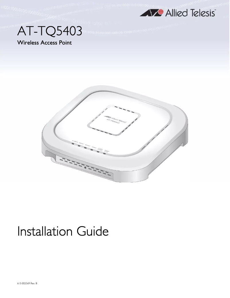 Page 1 de la notice Manuel utilisateur Allied Telesis AT-TQ5403