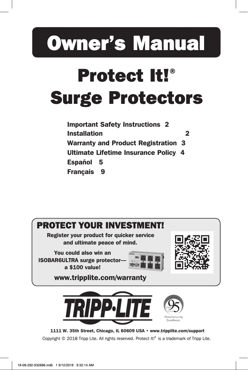 Page n°1 - Manuel utilisateur Tripp Lite Protect It! TLP606B