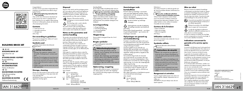 Page 1 de la notice Manuel utilisateur Playtive IAN 316629