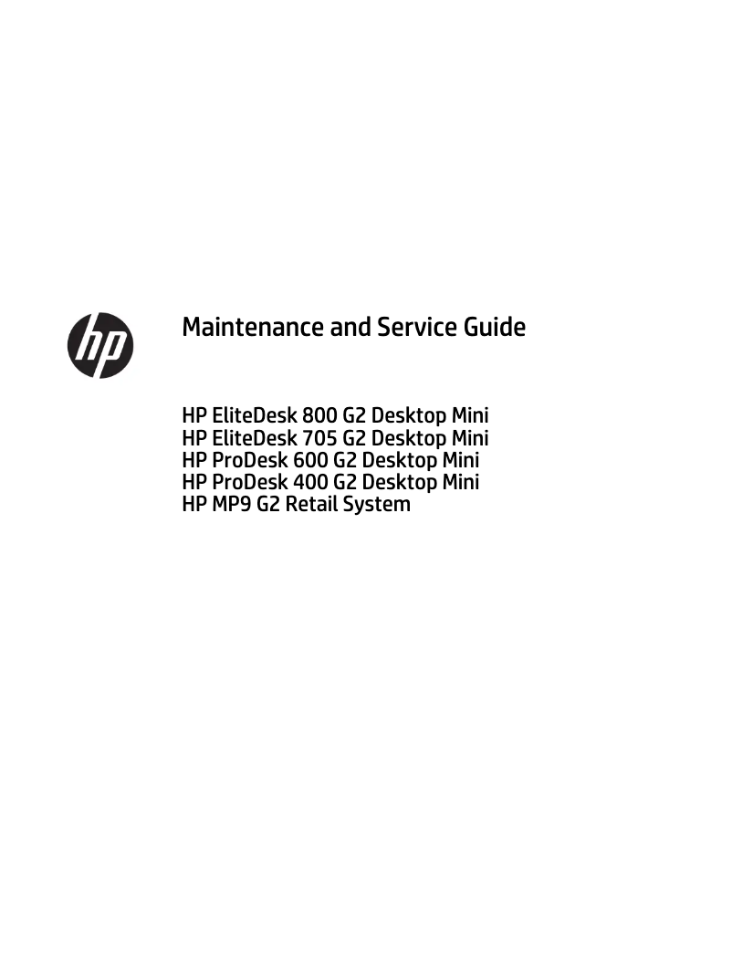 Page 1 de la notice Manuel utilisateur HP EliteDesk 800 35W G2 DM