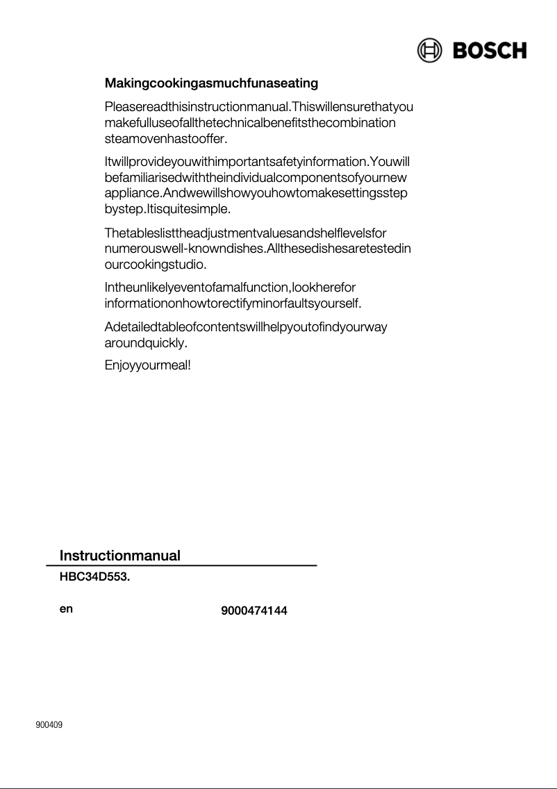 Image de la première page du manuel de l'appareil HBC34D553