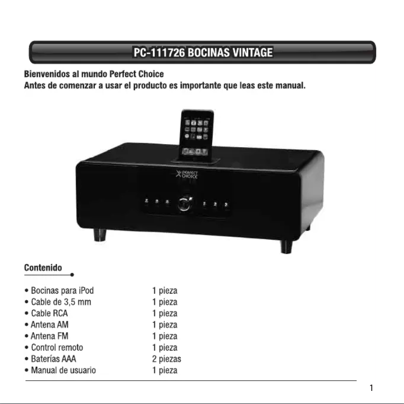 Image de la première page du manuel de l'appareil PC-111726