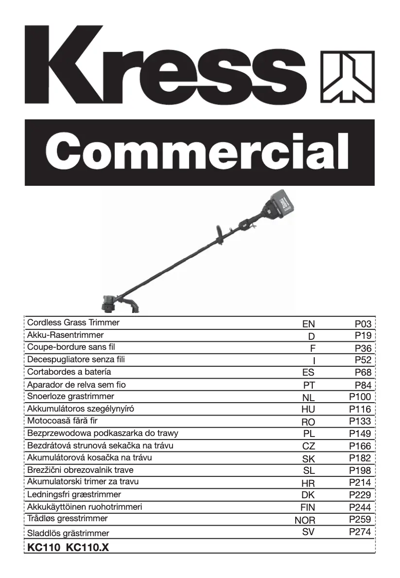 Image de la première page du manuel de l'appareil KC110.9