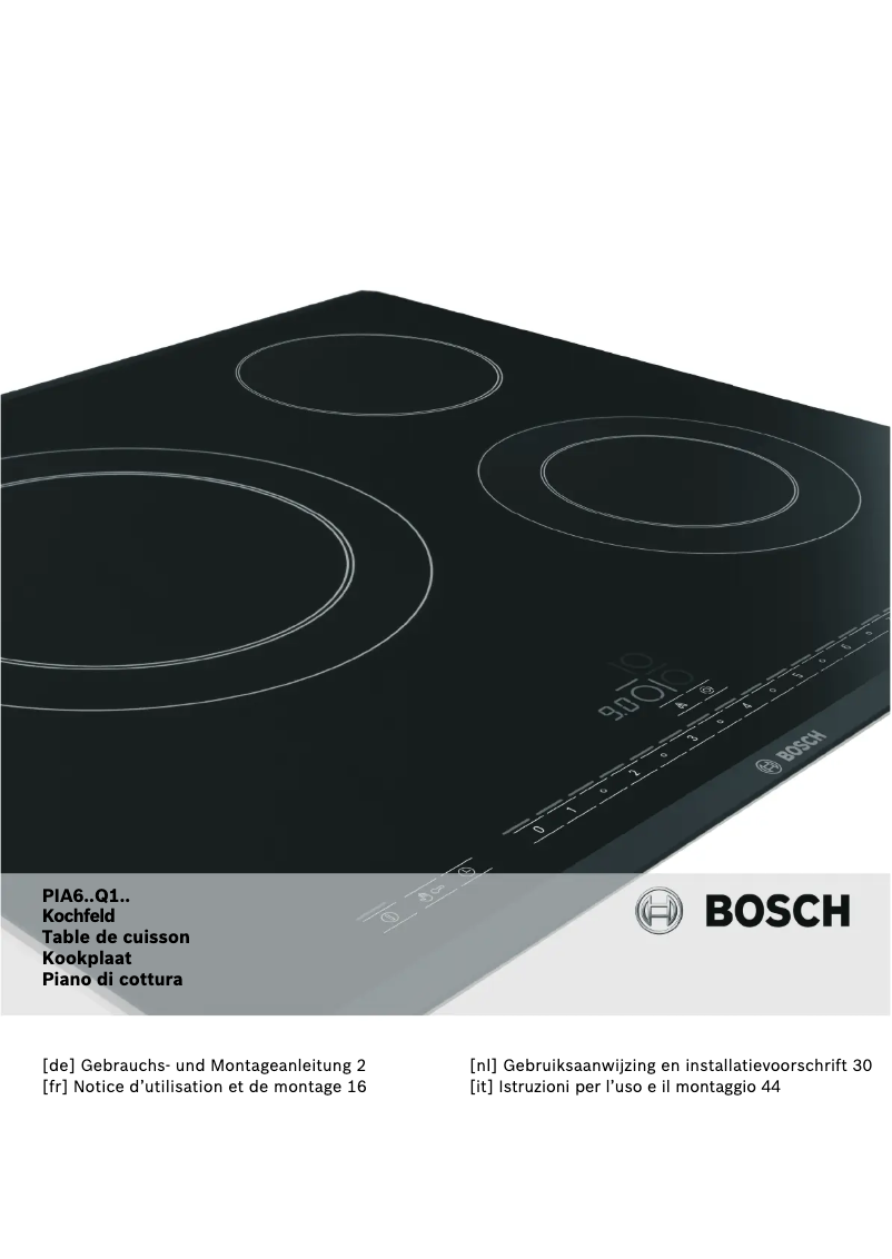 Page 1 de la notice Manuel utilisateur Bosch PIA645Q16E