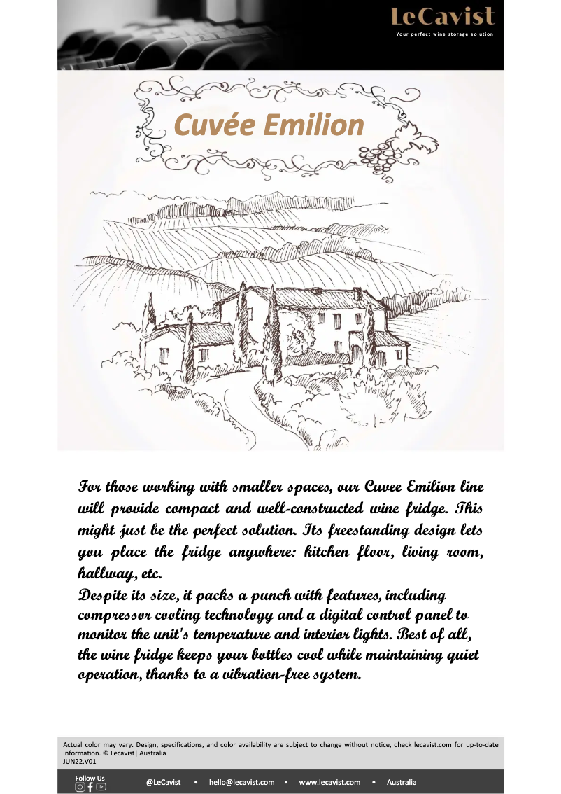 Page 1 de la notice Fiche technique LeCavist LCS60VN2Z