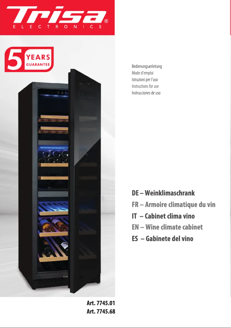 Page n°1 - Manuel utilisateur Trisa 7745