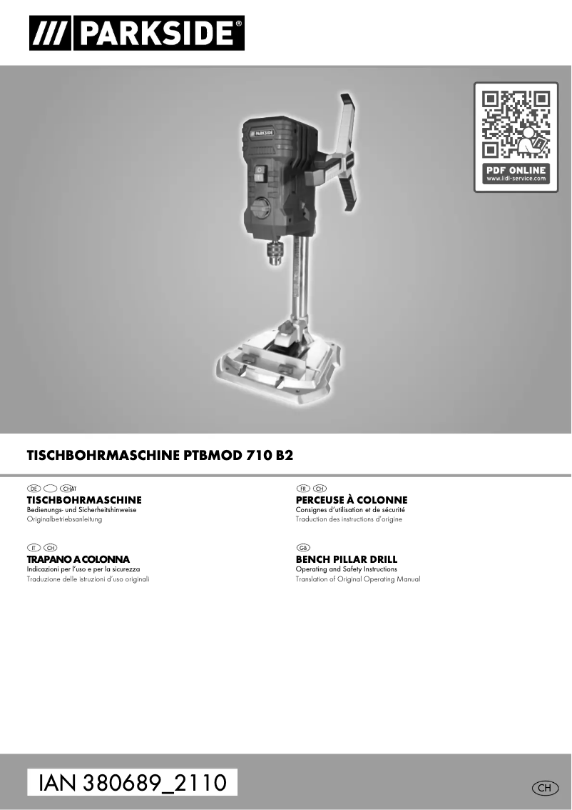 Page n°1 - Manuel utilisateur Parkside PTBMOD 710 B2
