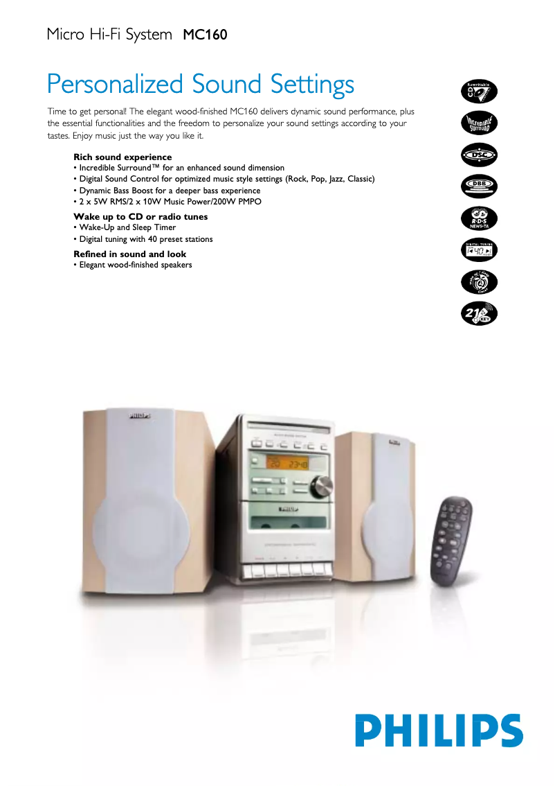 Image de la première page du manuel de l'appareil MC160