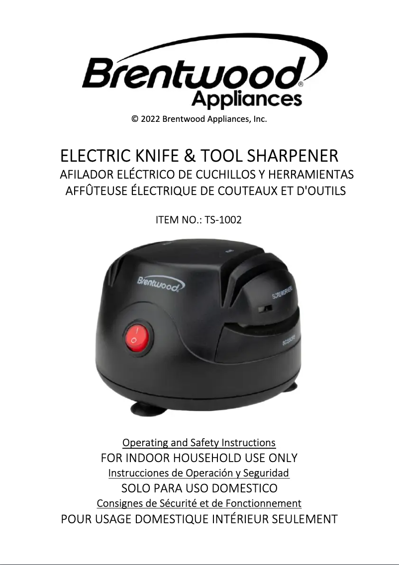 Página 1 del manual Manual de usuario Brentwood TS-1002
