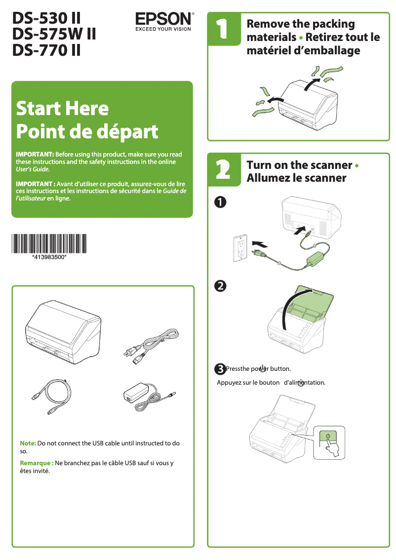 Image de la première page du manuel de l'appareil WorkForce DS-530II