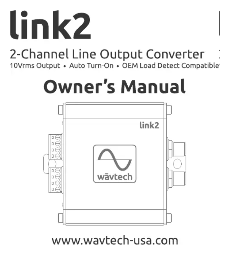Page n°1 - Manuel utilisateur Wāvtech link2