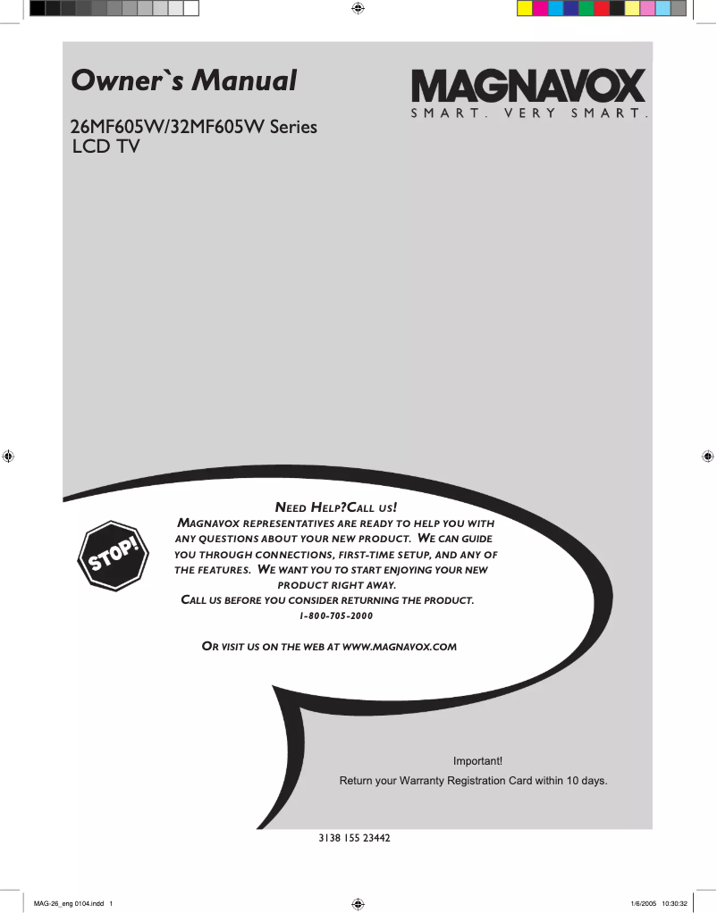 Image de la première page du manuel de l'appareil 32MF605W