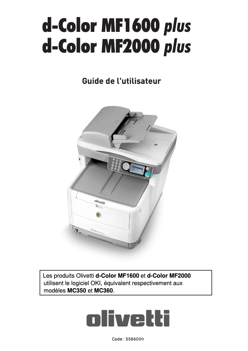 Page n°1 - Manuel utilisateur Olivetti d-Color MF1600 plus