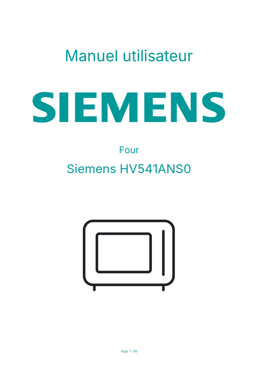 Page n°1 - Manuel utilisateur Siemens HV541ANS0
