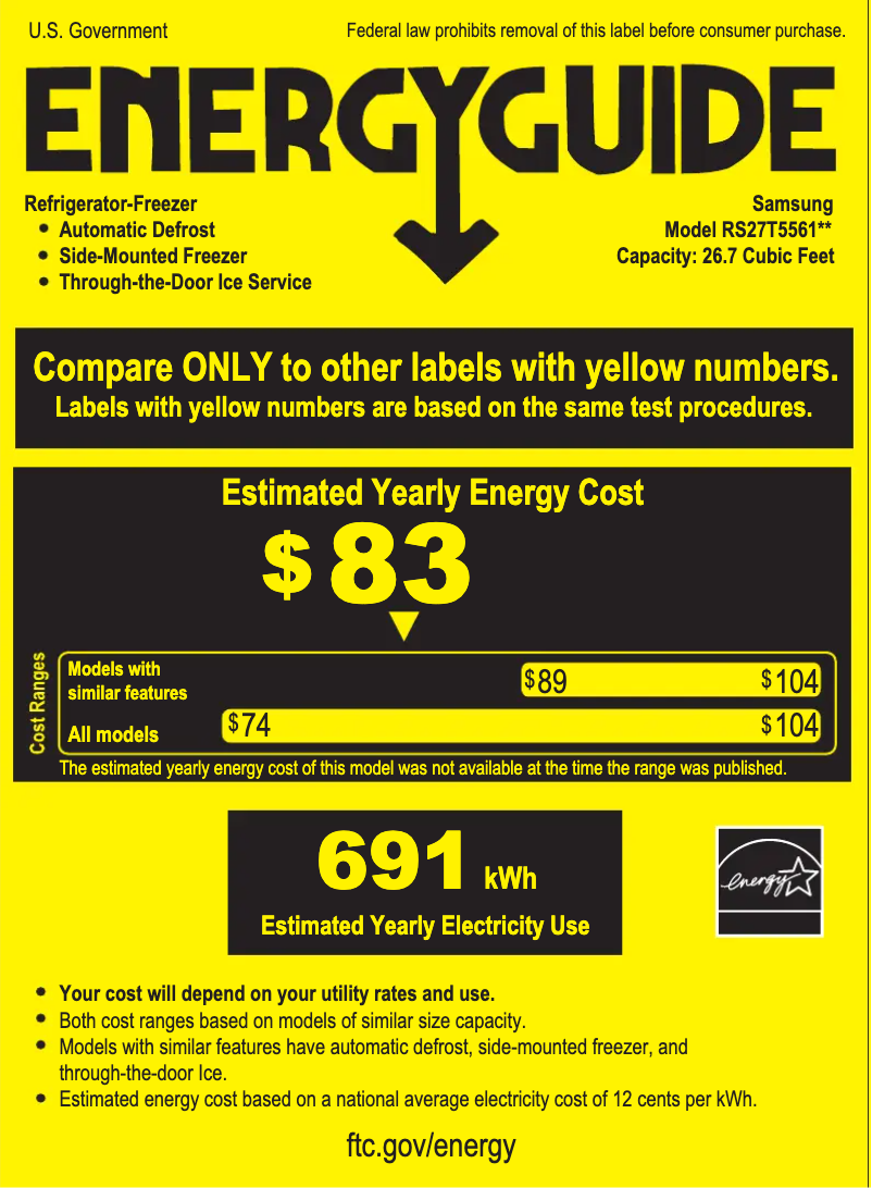 Page n°1 - Label énergétique Samsung RF20A5101SR