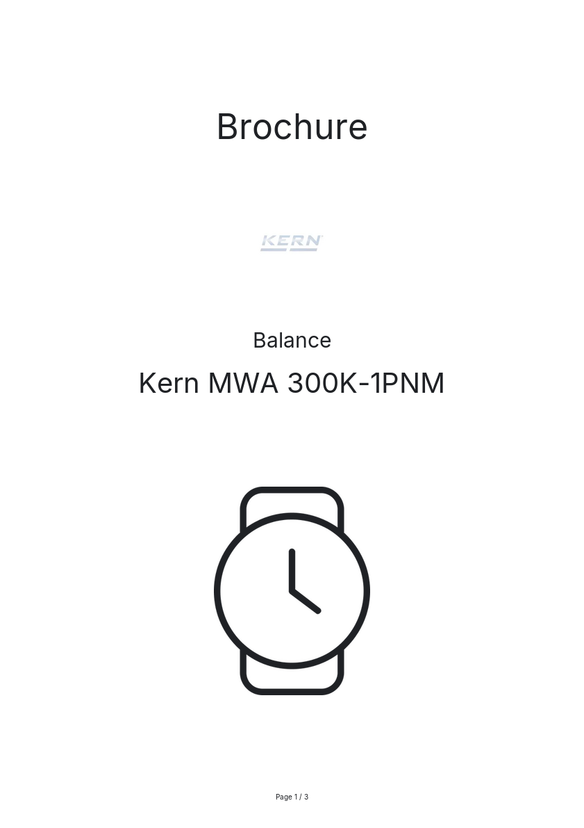 Image de la première page du manuel de l'appareil MWA 300K-1PNM
