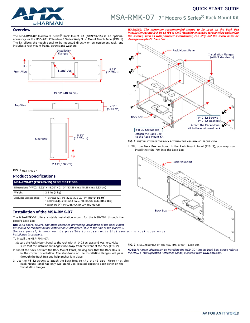 Image de la première page du manuel de l'appareil MSA-RMK-07
