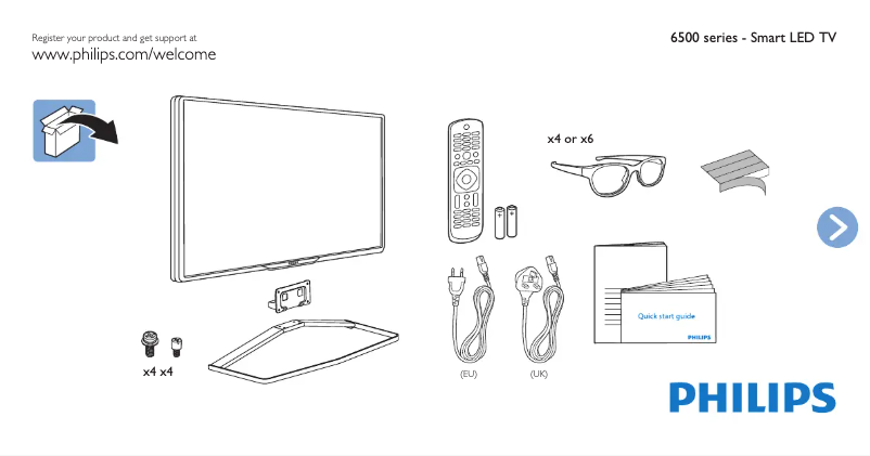 Page n°1 - Guide de démarrage rapide Philips 32PFT6559
