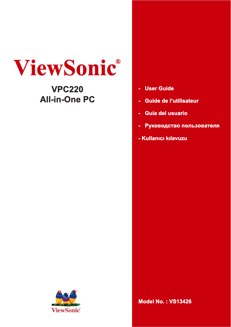 Page 1 de la notice Manuel utilisateur Viewsonic VPC220B