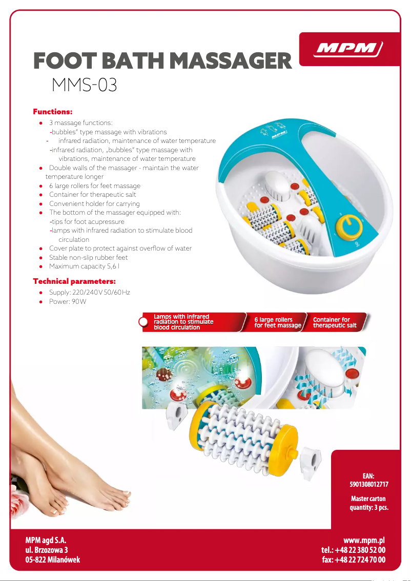 Page 1 de la notice Fiche technique MPM MMS-03