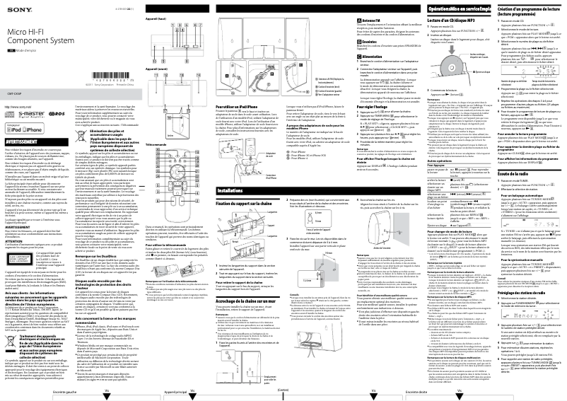 Page n°1 - Manuel utilisateur Sony CMT-CX5iP
