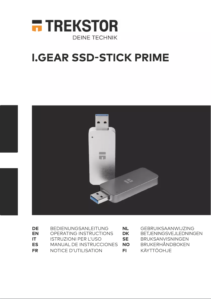 Page 1 de la notice Manuel utilisateur TrekStor i.Gear SSD-Stick Prime