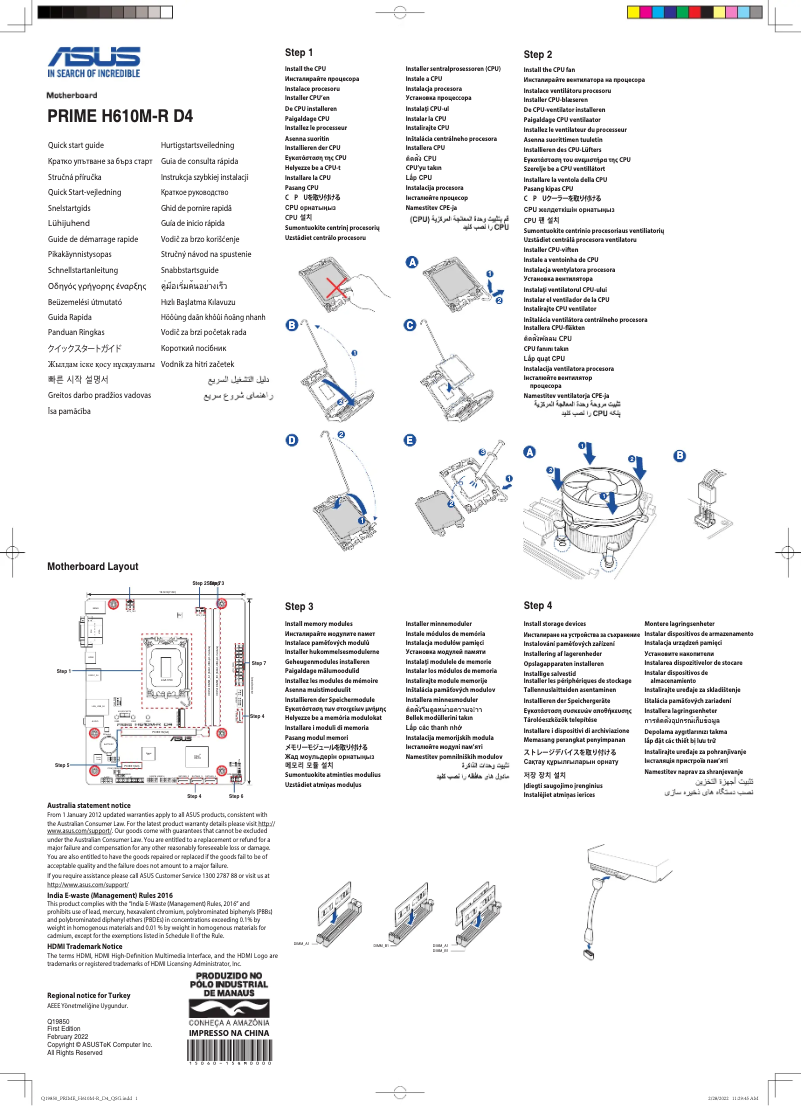 Image de la première page du manuel de l'appareil PRIME H610M-R D4