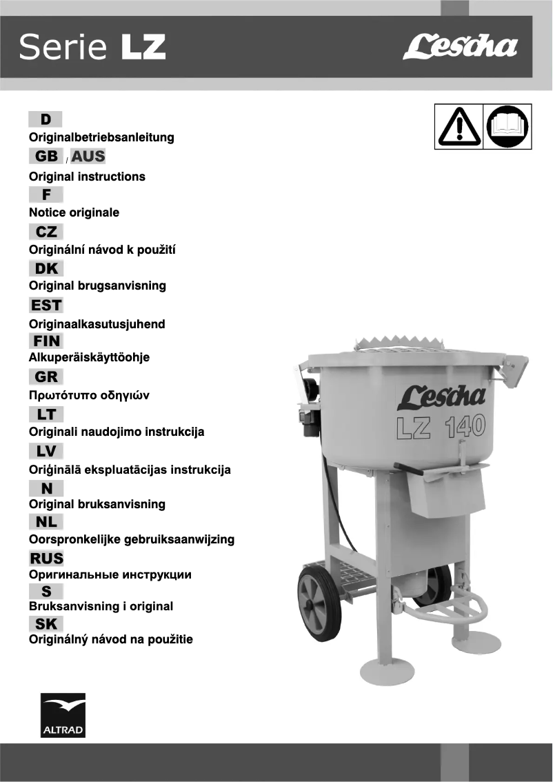 Page n°1 - Manuel utilisateur Lescha LZ 140