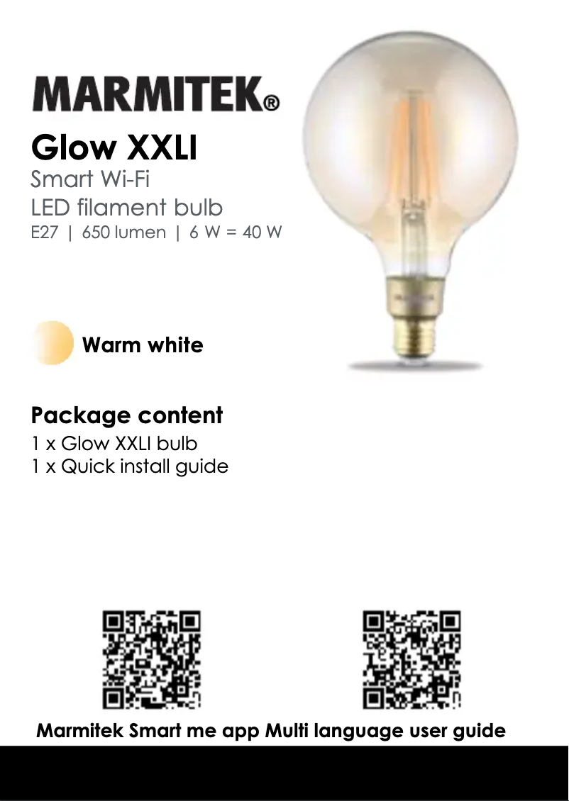 Image de la première page du manuel de l'appareil Glow XXLI