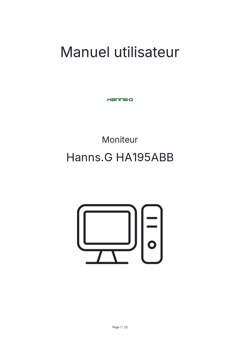 Image de la première page du manuel de l'appareil HA195ABB