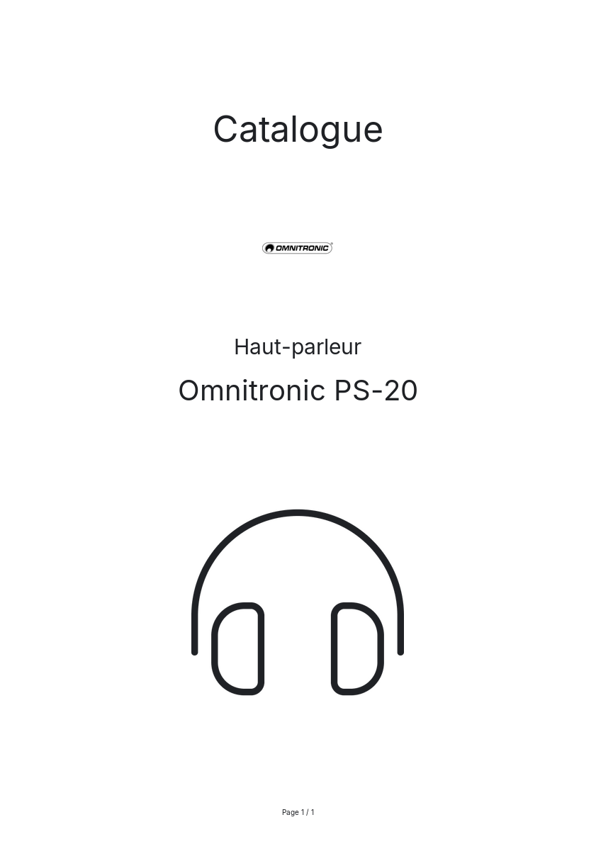 Image de la première page du manuel de l'appareil PS-20