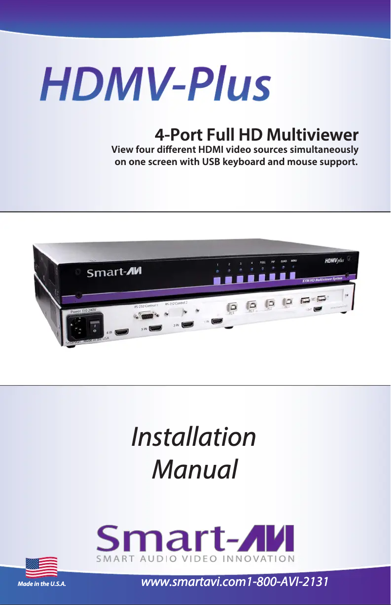Page n°1 - Manuel utilisateur Smart-AVI HDMV-9X Plus