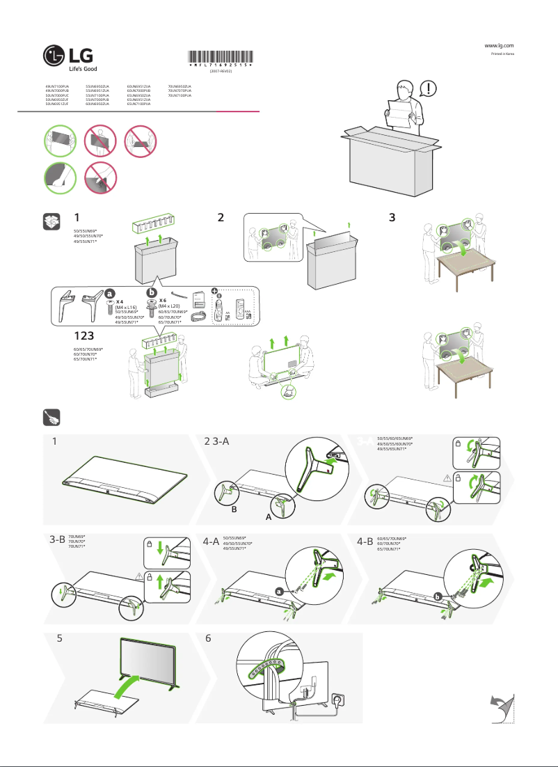 Page 1 de la notice Manuel utilisateur LG 50UN6950ZUF